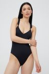 Закритий купальник Vero Moda Melodi колір чорний злегка ущільнена чашечка Закритий купальник Vero Moda Melodi колір чорний злегка ущільнена чашечка