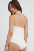 Суцільний купальник Patrizia Pepe колір бежевий м'яка чашечка