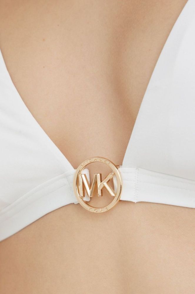Купальний бюстгальтер MICHAEL Michael Kors колір білий ущільнена чашечка фото 4