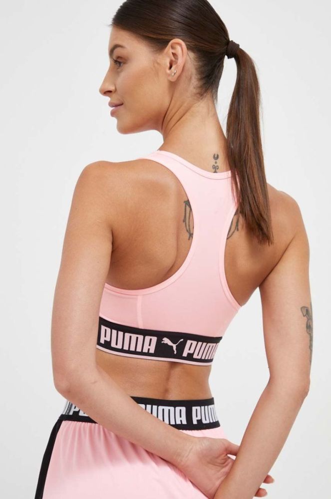 Спортивний бюстгальтер Puma Strong колір рожевий однотонний фото 3