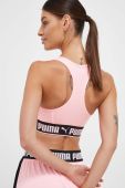 Спортивний бюстгальтер Puma Strong колір рожевий однотонний