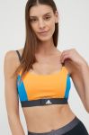 Спортивний бюстгальтер adidas Performance Aeroimpact Luxe HG4348 колір помаранчевий візерунок Спортивний бюстгальтер adidas Performance Aeroimpact Luxe HG4348 колір помаранчевий візерунок