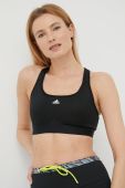 Спортивний бюстгальтер adidas Performance Powerreact HC7489 колір чорний однотонний Спортивний бюстгальтер adidas Performance Powerreact HC7489 колір чорний однотонний