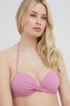 Купальний бюстгальтер United Colors of Benetton колір рожевий ущільнена чашечка Купальний бюстгальтер United Colors of Benetton колір рожевий ущільнена чашечка