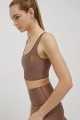 Спортивний бюстгальтер P.E Nation колір коричневий однотонний Спортивний бюстгальтер P.E Nation колір коричневий однотонний