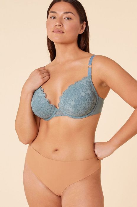 Бюстгальтер Etam Sky мереживо однотонний колір блакитний