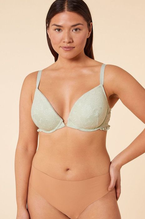 Бюстгальтер Etam колір зелений мереживо однотонний (2241424)