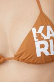 Купальний бюстгальтер Karl Lagerfeld колір коричневий злегка ущільнена чашечка