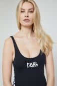 Суцільний купальник Karl Lagerfeld колір чорний м'яка чашечка (2411902)