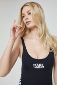 Суцільний купальник Karl Lagerfeld колір чорний м'яка чашечка (2411902)