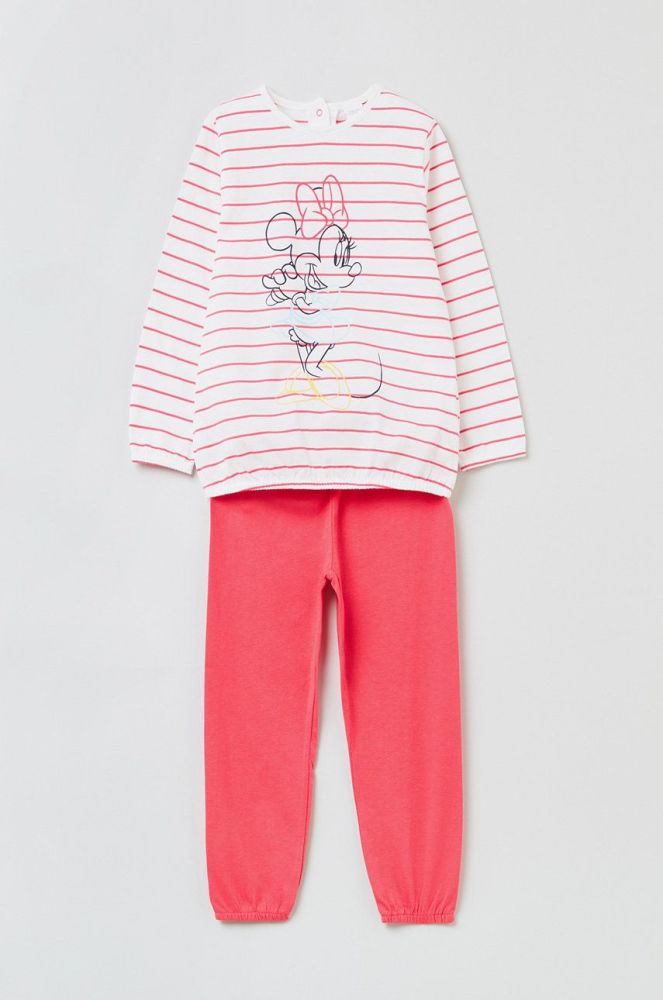 Дитяча бавовняна піжама OVS X Disney колір рожевий візерунок