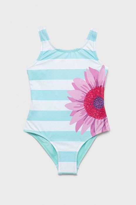 Суцільний дитячий купальник United Colors of Benetton колір бірюзовий