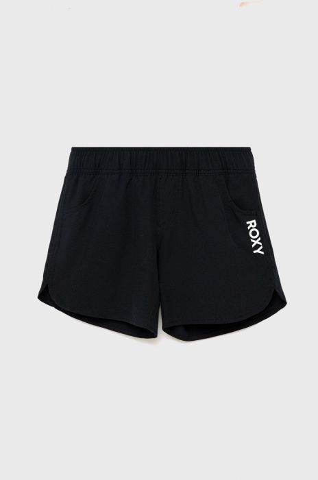 Дитячі шорти Roxy колір чорний з принтом