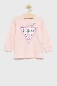 Дитяча піжама Guess колір рожевий однотонна