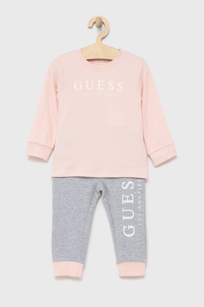 Дитяча піжама Guess колір рожевий з принтом (2137544)