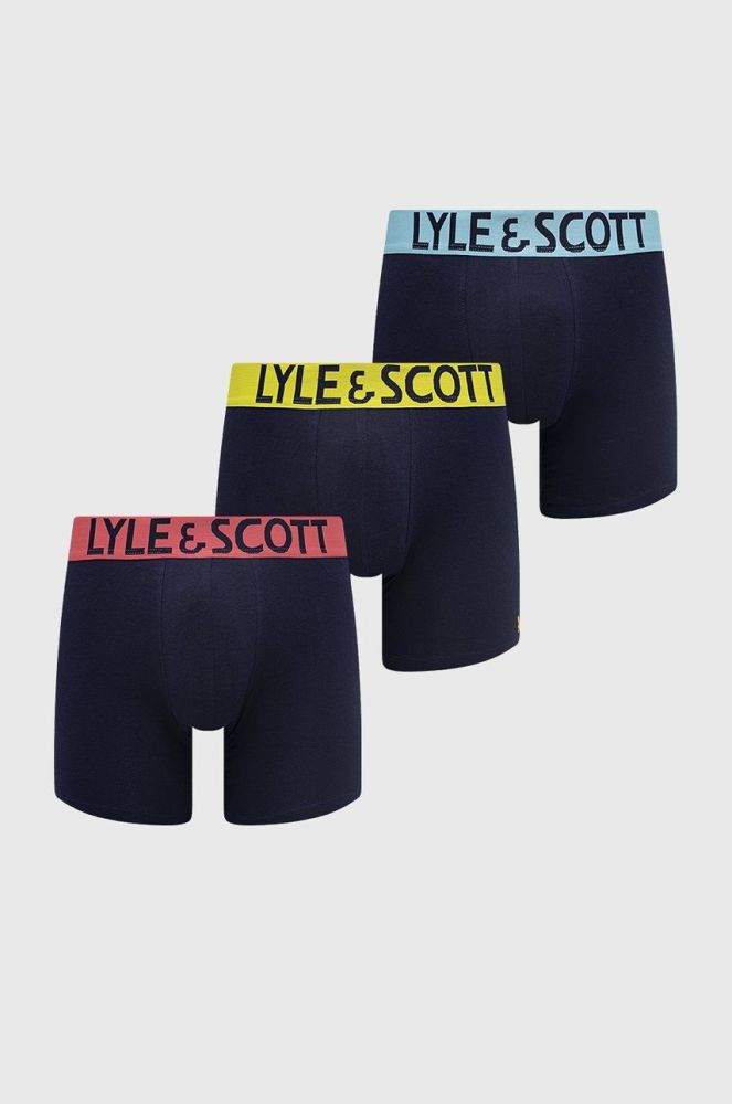 Боксери Lyle & Scott Daniel (3-pack) чоловічі колір синій