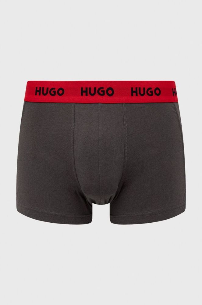 Боксери HUGO 3-pack чоловічі колір сірий (3480519) фото 4