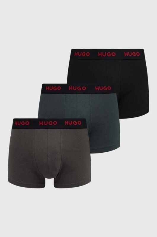 Боксери HUGO 3-pack чоловічі колір зелений