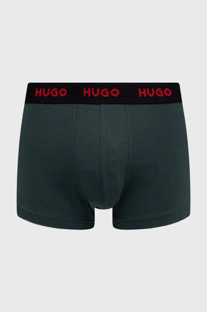 Боксери HUGO 3-pack чоловічі колір зелений фото 3