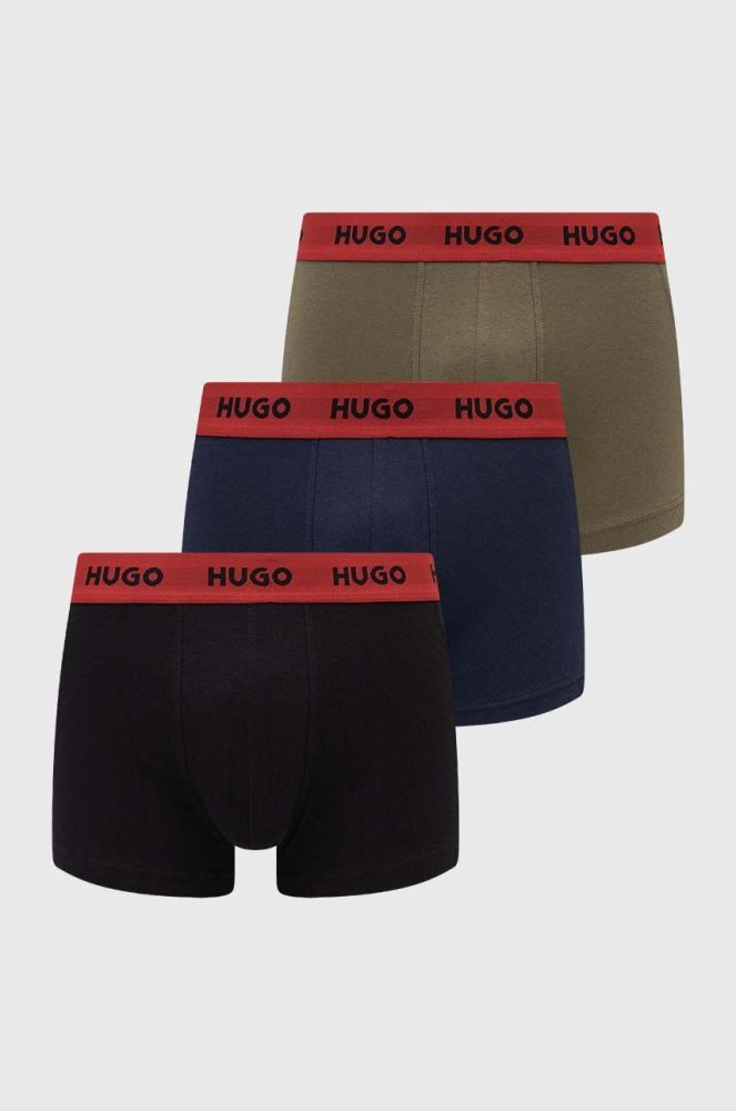 Боксери HUGO 3-pack чоловічі колір блакитний (3206190)