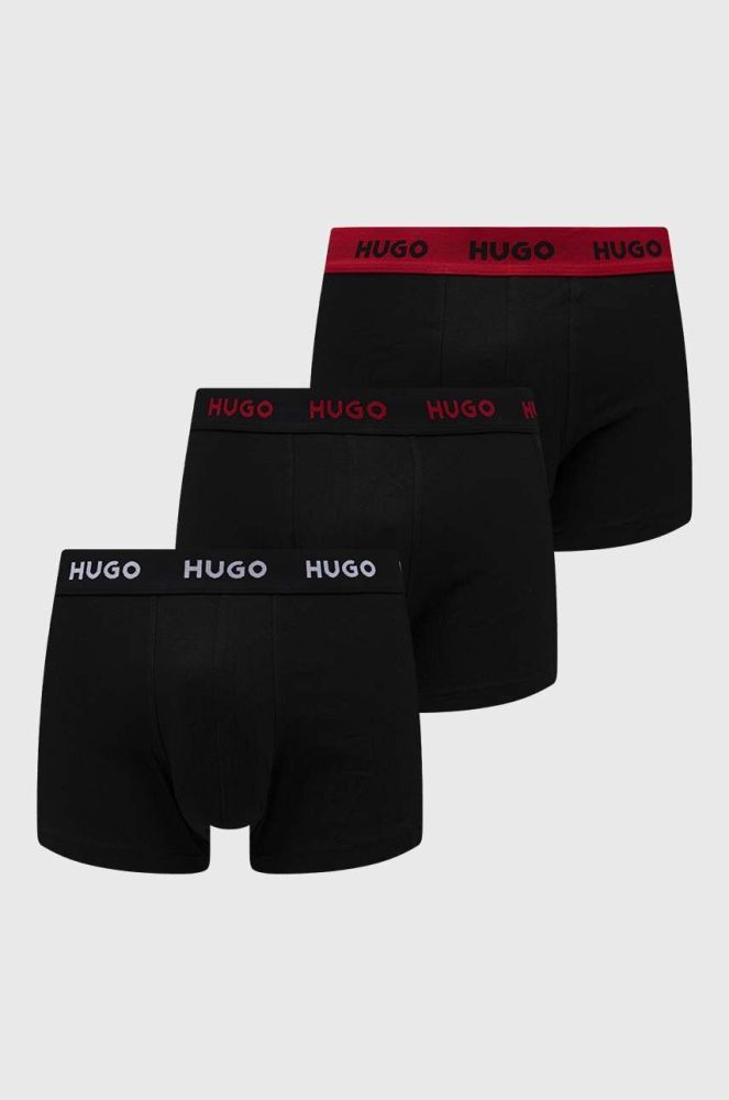 Боксери HUGO 3-pack чоловічі колір чорний (3480516)