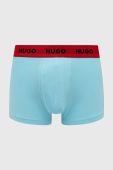 Боксери HUGO (3-pack) чоловічі колір блакитний (2486029)