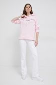 Кофта Tommy Hilfiger жіноча колір рожевий з капюшоном з аплікацією