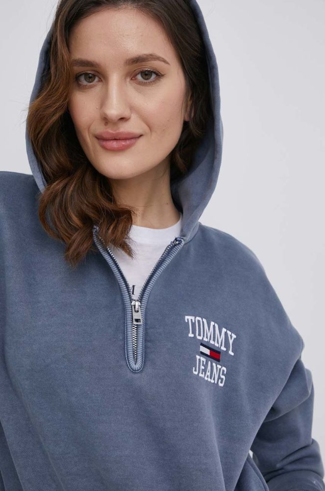 Кофта Tommy Jeans жіноча колір фіолетовий з аплікацією