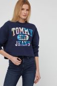 Бавовняна кофта Tommy Jeans жіноча колір синій з принтом (2015429)