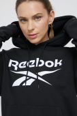 Кофта Reebok GI6699 жіноча колір чорний з принтом GI6699-BLACK
