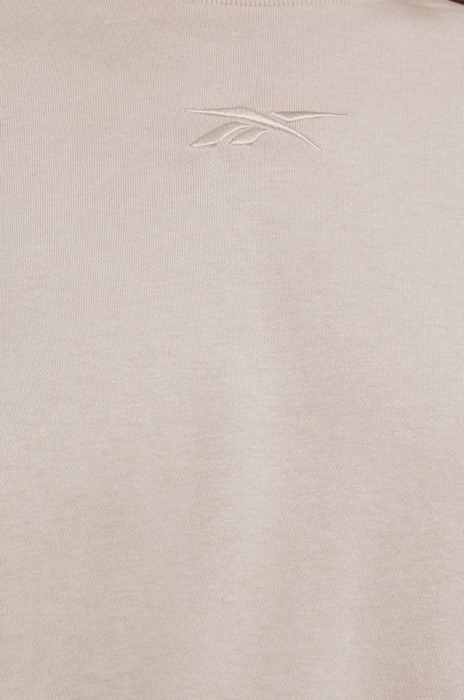 Кофта Reebok H56391 жіноча колір бежевий однотонна фото 5