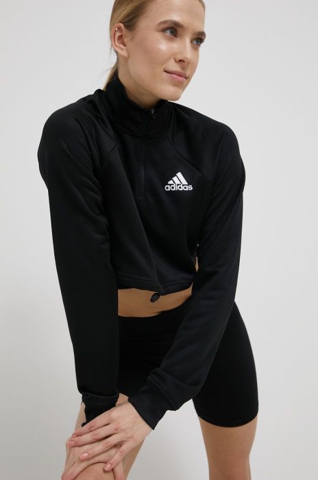 Кофта adidas Performance HA7609 жіноча колір чорний однотонна