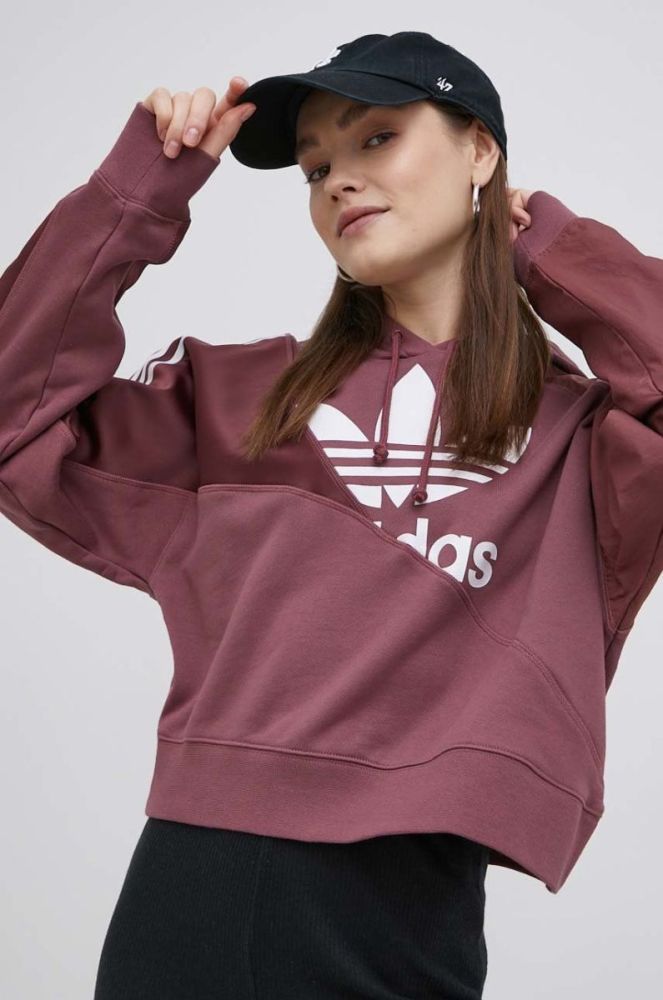 Бавовняна кофта adidas Originals HC7035 жіноча колір рожевий з принтом HC7035-QUICRI фото 3