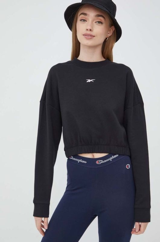 Кофта Reebok H51452 жіноча колір чорний однотонна