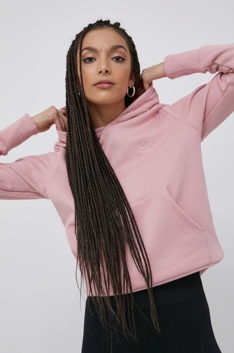 Бавовняна кофта adidas Originals Trefoil Moments HE9540 жіноча колір рожевий з аплікацією HE9540-WONMAU