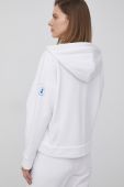 Кофта Save The Duck жіноча колір білий з капюшоном однотонна
