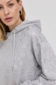Бавовняна кофта Pinko жіноча колір сірий з капюшоном меланж