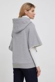 Кофта Pinko жіноча колір сірий з капюшоном з аплікацією