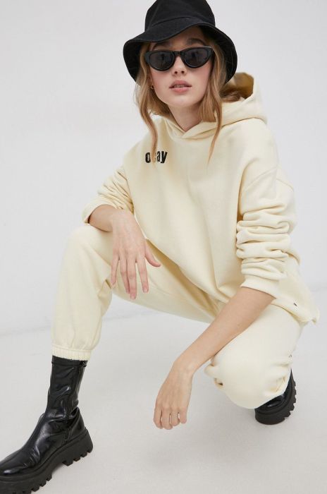 Бавовняна кофта OCAY жіноча колір жовтий з принтом