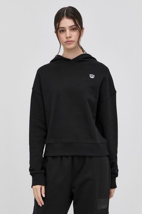 Бавовняна кофта Chiara Ferragni жіноча колір чорний однотонна