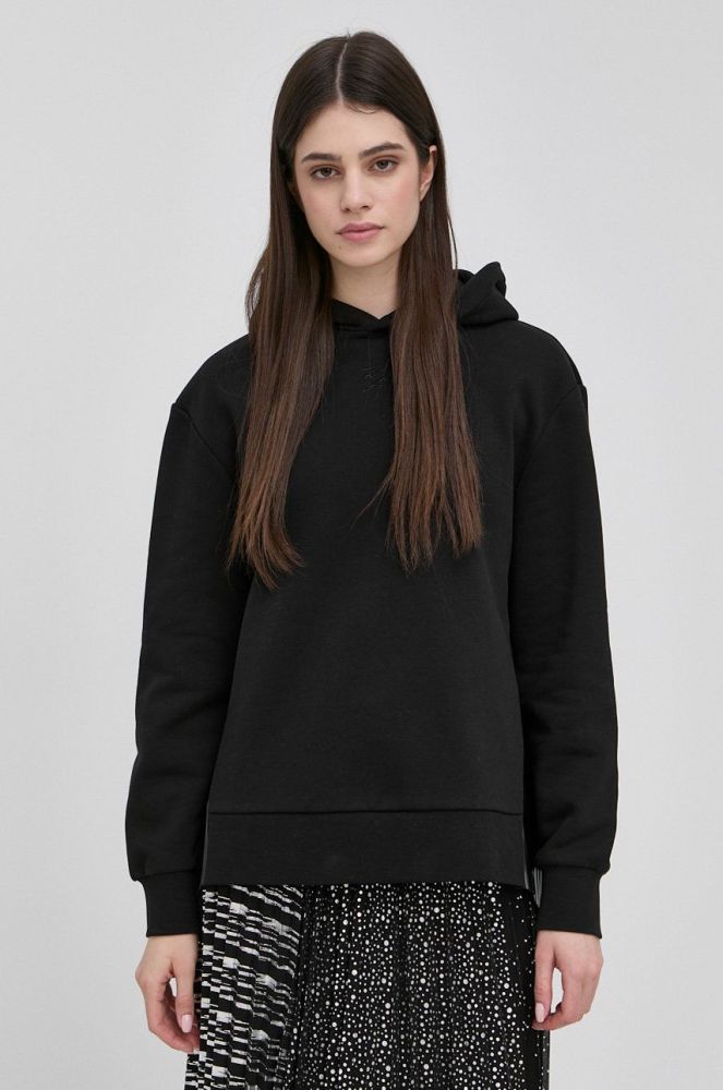 Кофта Karl Lagerfeld жіноча колір чорний з капюшоном однотонна (2029675)