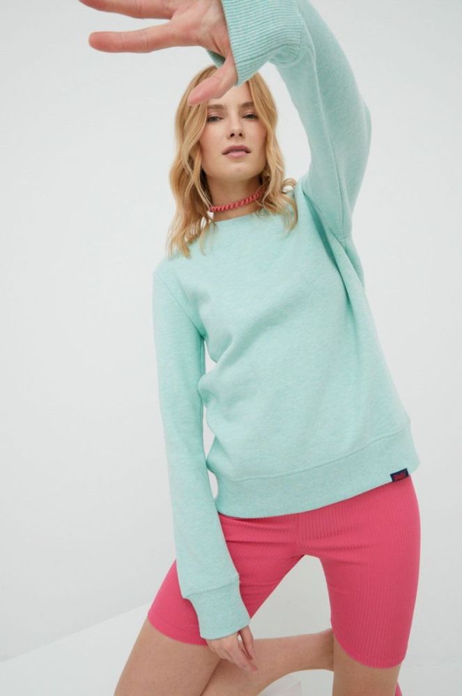 Кофта Superdry жіноча колір зелений меланж фото 2