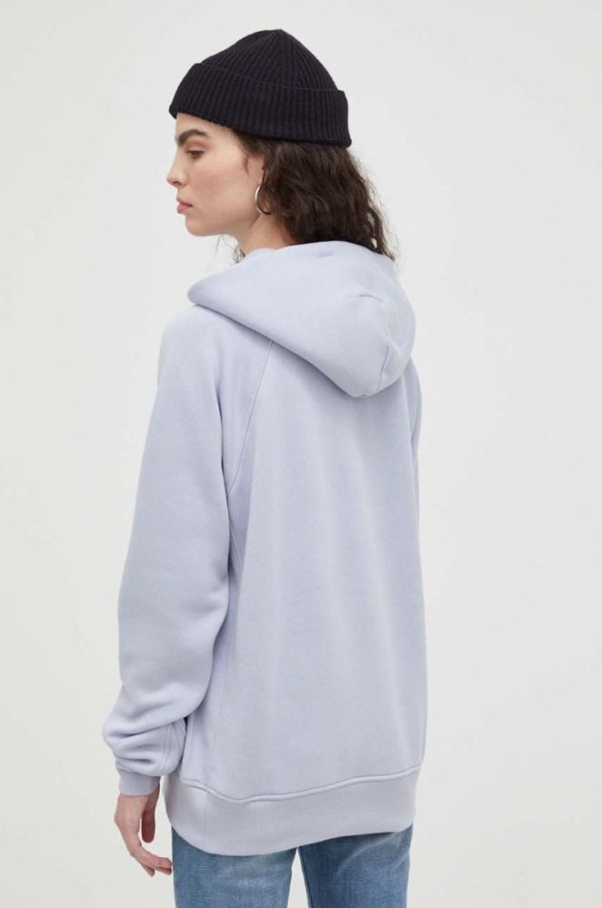 Кофта G-Star Raw жіноча з капюшоном однотонна колір блакитний фото 3