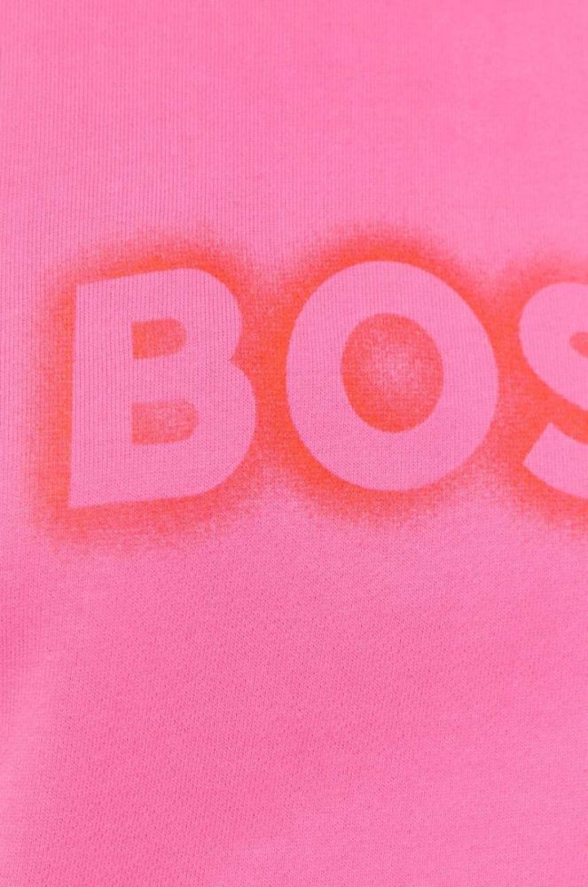 Бавовняна кофта BOSS жіноча колір білий з принтом (3284517) фото 5