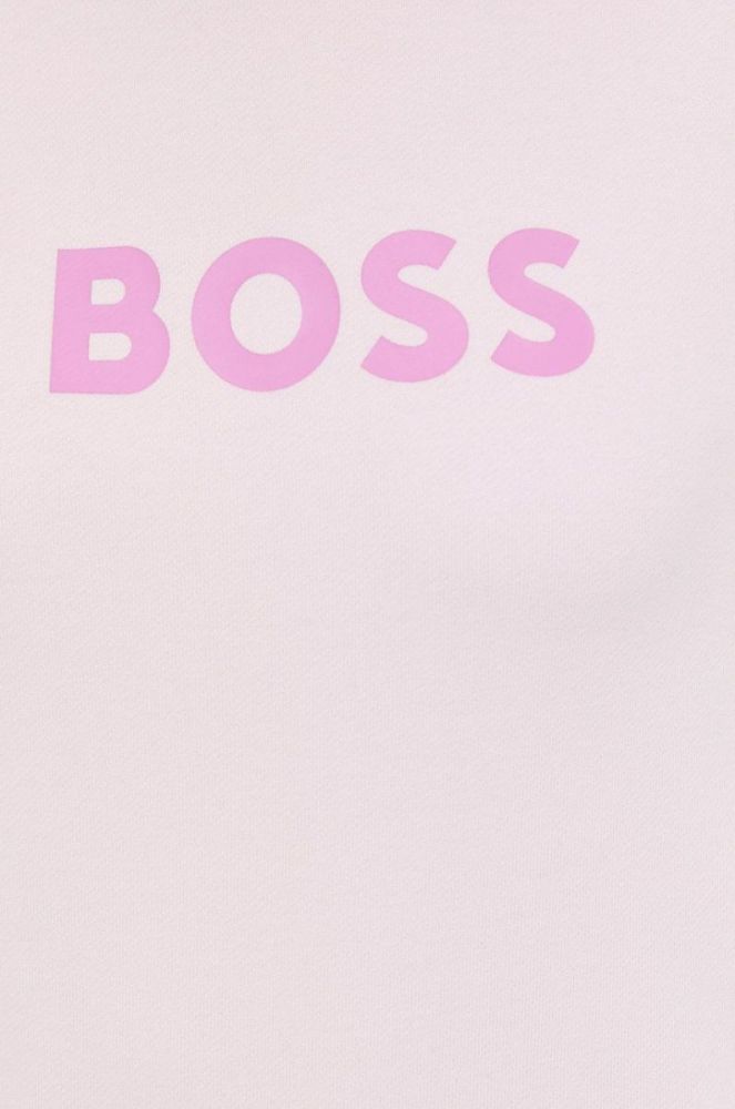 Бавовняна кофта BOSS жіноча колір рожевий з принтом (2484162) фото 5
