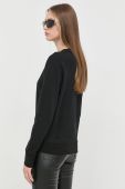 Бавовняна кофта BOSS жіноча колір чорний з принтом (2484169)