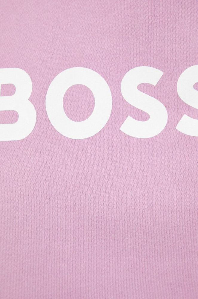 Бавовняна кофта BOSS жіноча колір рожевий з принтом (2722008) фото 5