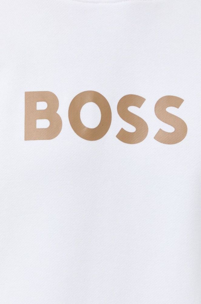 Бавовняна кофта BOSS жіноча колір білий з принтом (2722925) фото 5