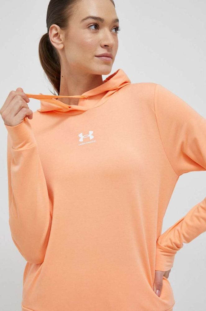 Кофта Under Armour жіноча колір рожевий з капюшоном однотонна