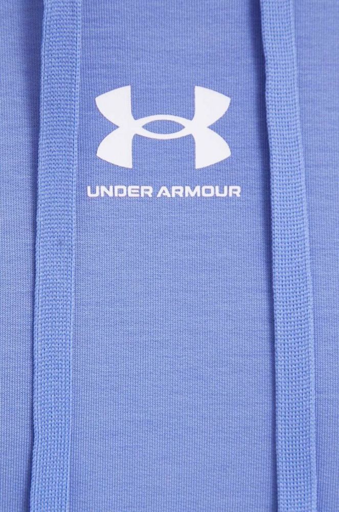 Кофта Under Armour жіноча колір фіолетовий з капюшоном однотонна фото 6